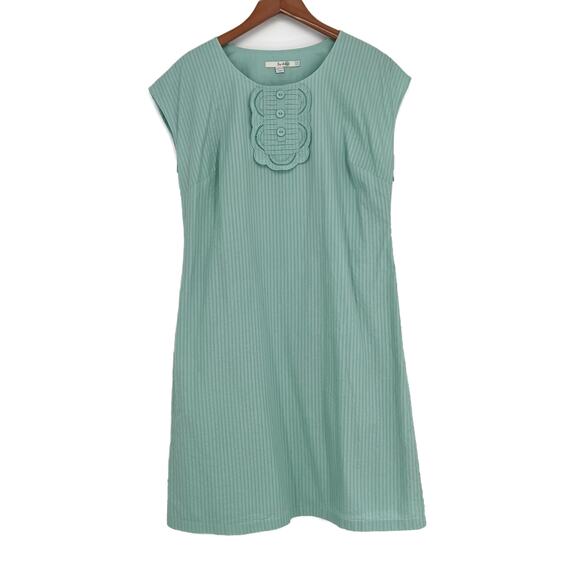 Boden Striped Lace Eyelet Shift Day Dress Seafoam/Mint UK 14L US 10 Long - Picture 5 of 10